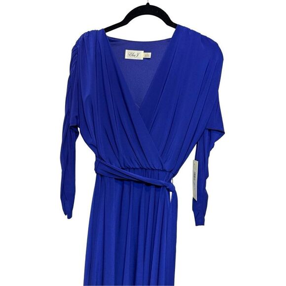 Eliza J Royal Blue High Low 3/4 Sleeve Dress Size 6 - Picture 4 of 5